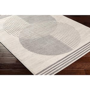 Floransa Middle Gray Modern 5 ft. x 7 ft. Indoor Area Rug