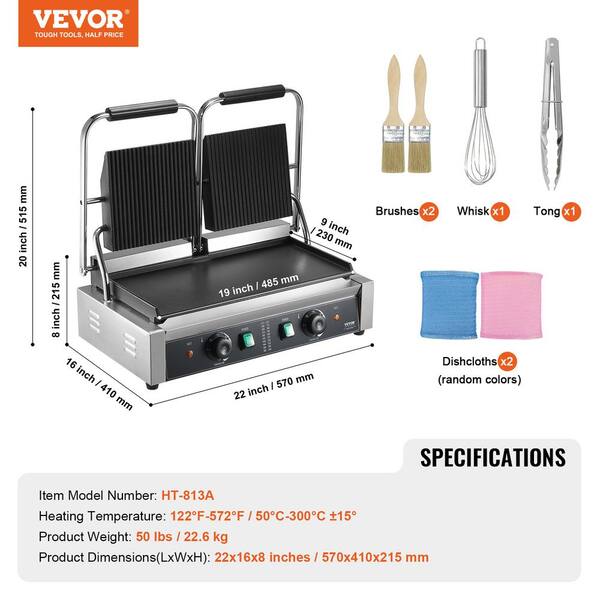 VEVOR Commercial Sandwich Panini Press 3,600-Watt Non-Stick VEVOR Commercial Sandwich Panini Press 3,600-Watt Non-Stick