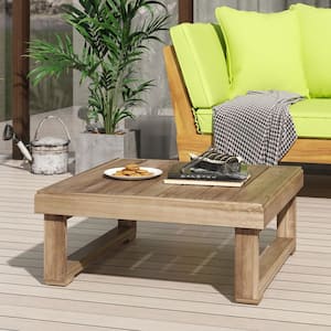 Brown Acacia Wood Outdoor Coffee Table