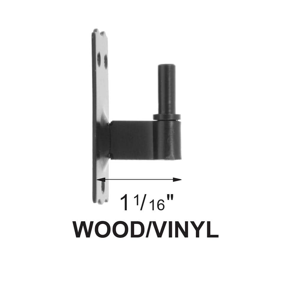Black Iron Exterior Shutter Hinge Set for Wood or Vinyl Siding