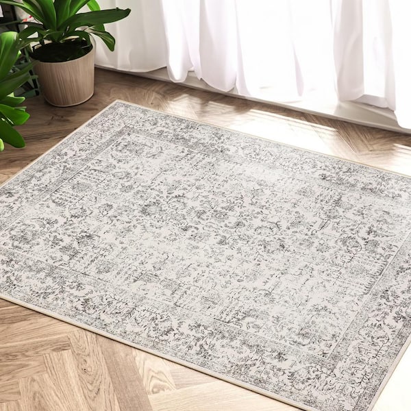 Entomology Gray 2 ft. x 3 ft. Vintage Floral Area Rug