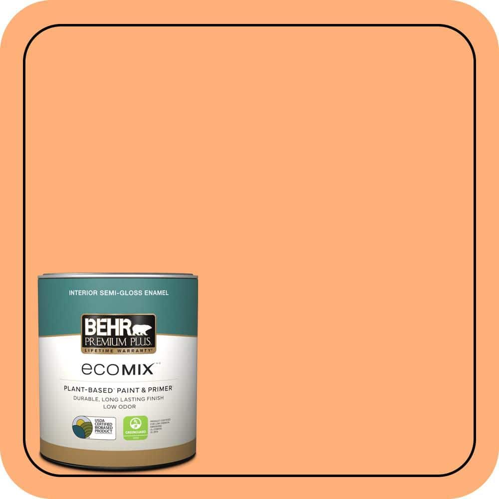 1 qt. #260B-5 Cantaloupe Slice Semi-Gloss Enamel EcoMix Plant-Based Interior Paint & Primer price history on PriceWatchPro