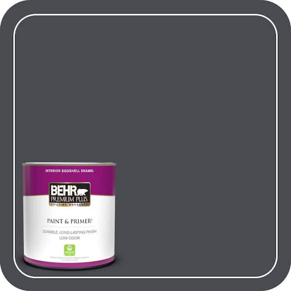 BEHR PREMIUM PLUS 1 qt. Home Decorators Collection #HDC-CL-24 Black Ribbon Eggshell Enamel Low Odor Interior Paint & Primer