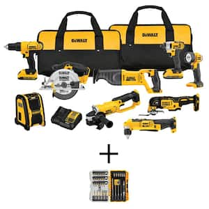 20V MAX Cordless 9 Tool Combo Kit, MAXFIT Screwdriving Set (35 Piece), (2) 2.0Ah Batteries, and Charger