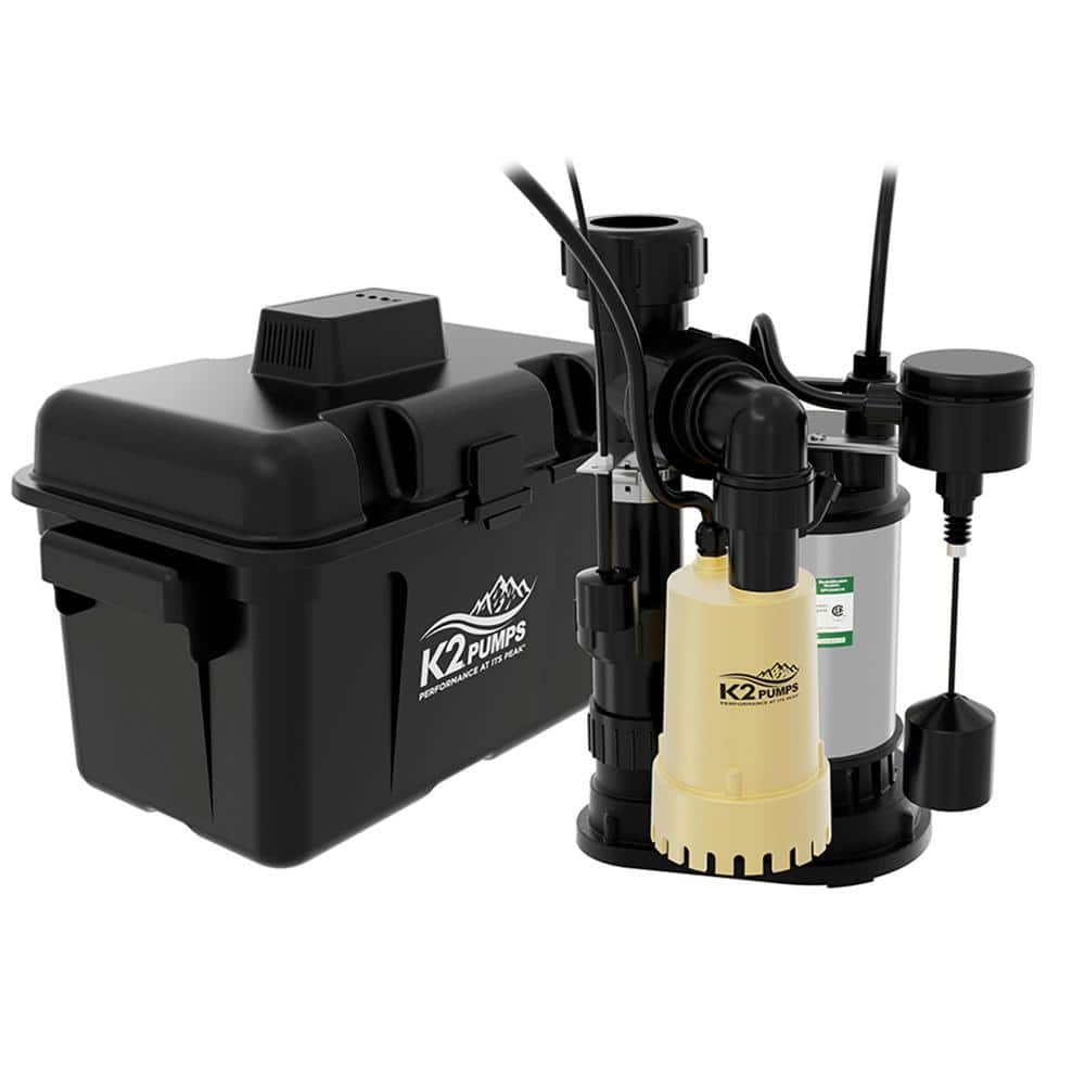 K2 Compact Primary Pump and Battery Backup Pump System SPC03301K The Home Depot