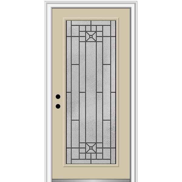 MMI Door 36 in. x 80 in. Courtyard Right-Hand Full Lite Decorative Painted Fiberglass Smooth Prehung Front Door, 4-9/16 in. Frame