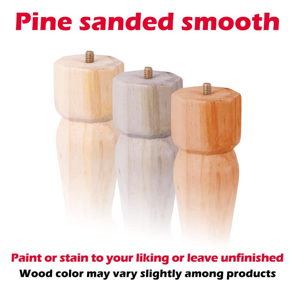 Elegant 28" Pine Traditional Table Legs - Paintable/Stainable