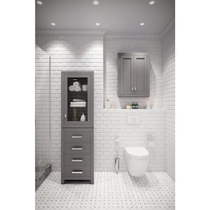 Madison 24 in. W x 33 in. H x 8 in. D Bathroom Storage Toilet Topper in Cashmere Grey