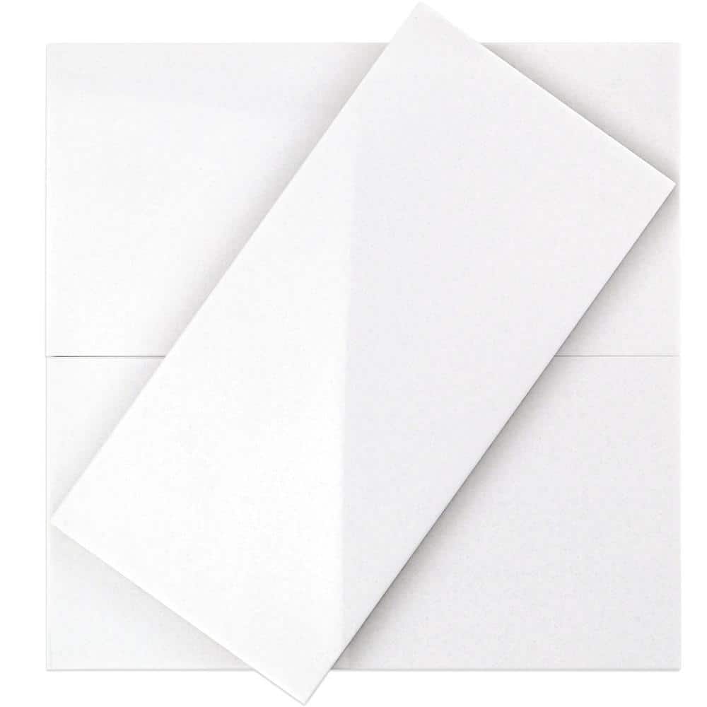 Lucid White 6" x 12" Polished Marble Nanoglass Subway Tile