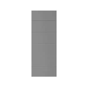 Modern Classic 36 in. x 80 in. Hollow Core Light Gray Stained Composite MDF Paneled Interior Door Slab for Pocket Door