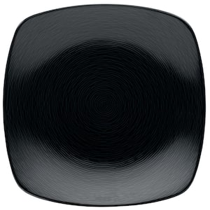 Colorscapes Black-on-Black Swirl 11.75 in. (Black) Porcelain Square Platter