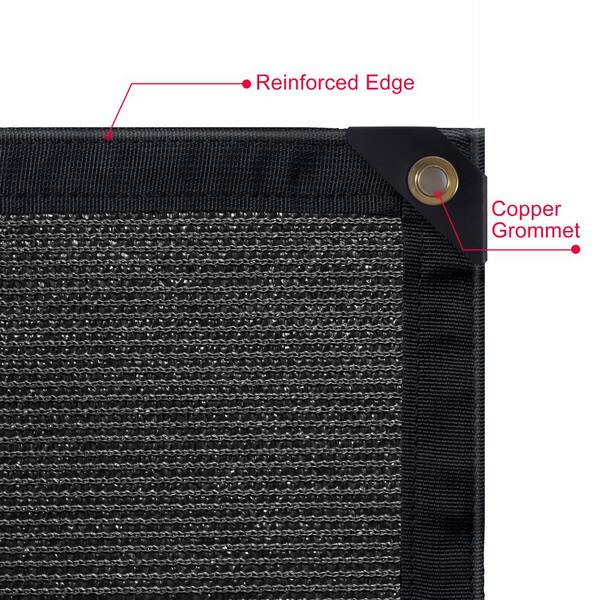 Unifirm Edge Reinforced Grommets-Free Privacy Fence Screen 90% Blockage Gazebo Backyard Shade Cover 6 ft. x 25 ft. Black