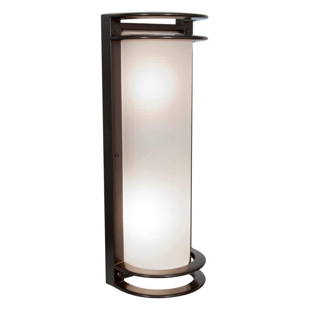 Nevis 6 in 60-Watt 2-Light Bronze Outdoor Wall Mount Sconce