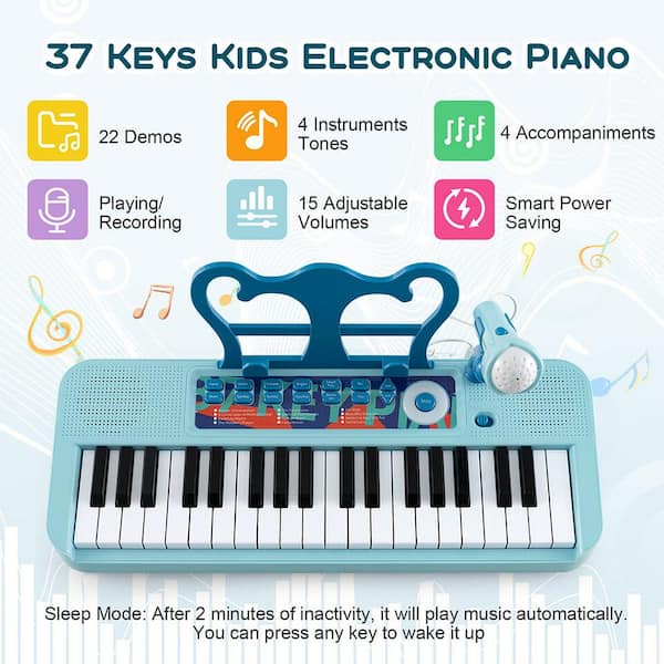 Piano de juguete Gymax de 37 teclas para niñosPiano de juguete Gymax de 37 teclas para niños  