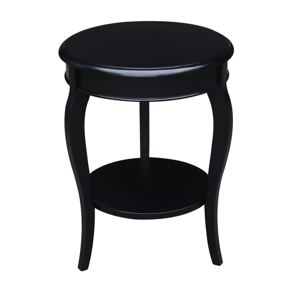 International Concepts Cambria Black Round End Table OT4618R18 The