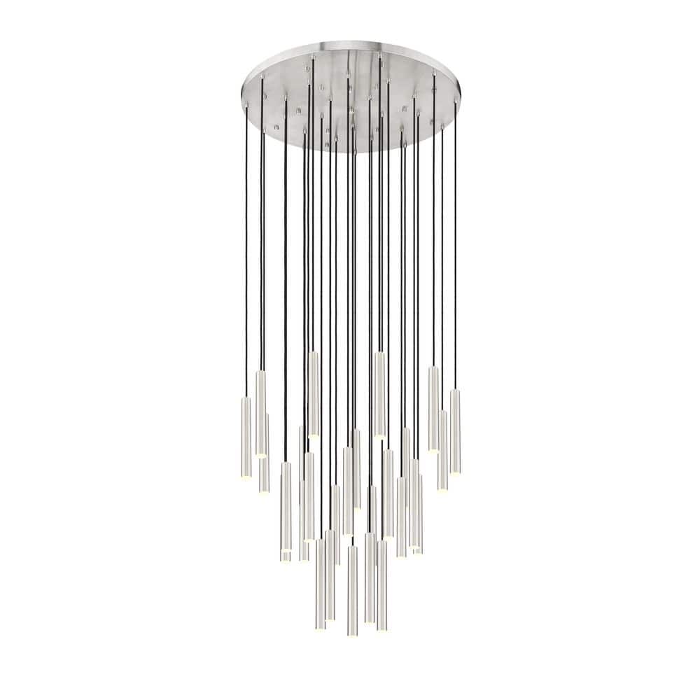 Forest 36 inch Brushed Nickel 27 Light Integrated LED Chandelier