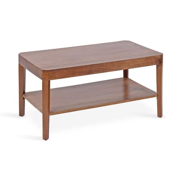 Kate and Laurel Talcott 36 in. Walnut Brown Rectangle Wood Coffee Table