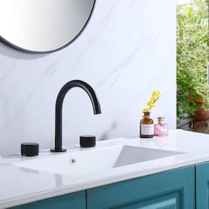 8 in. Widespread 2-Handle High-Arc Bathroom Faucet in Matte Black