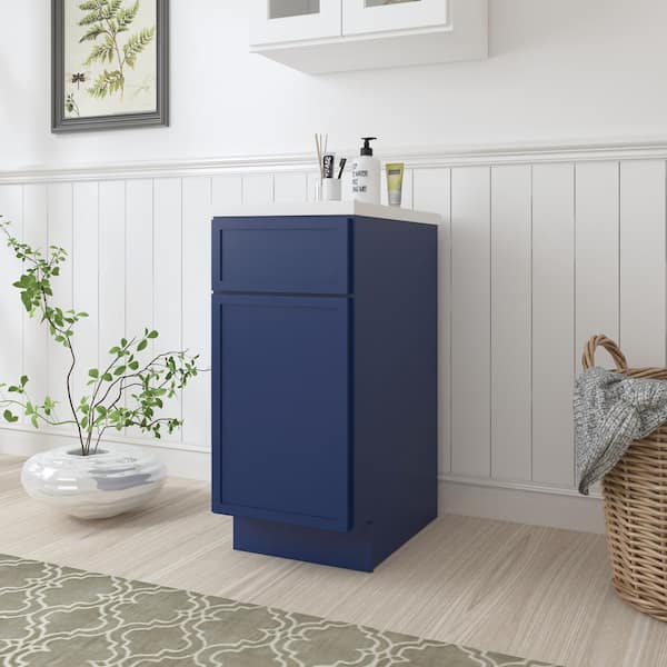 Vanity Art 15 in. W x 21 in. D x 32.5 in. H 3-Drawers Bath Vanity Cabinet Only in Blue