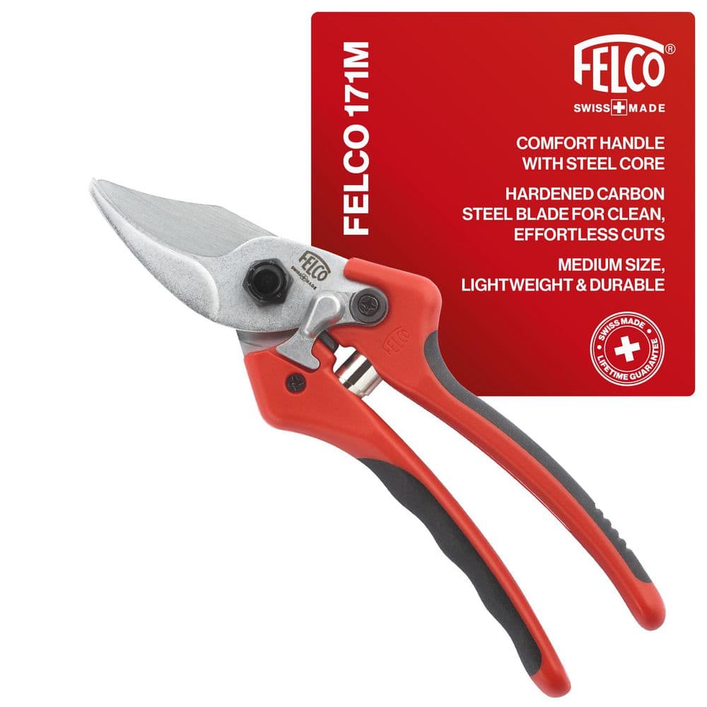 FELCO 7.9 in. Swiss Made Medium Garden Pruning Shears with 0.8 in
