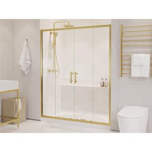 Enchant 60.4 in. x 70 in. Framed Sliding Shower Door in Brushed Gold
