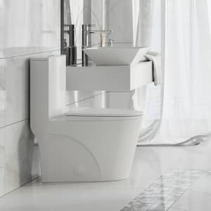 St. Tropez 1-piece 1.1/1.6 GPF Dual Flush Elongated Toilet in White Seat Included (3-Pack )