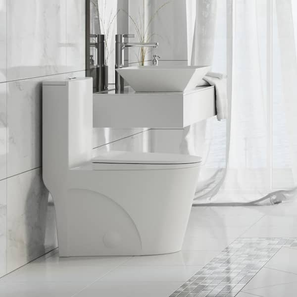 Swiss Madison St. Tropez 1-Piece 1.1/1.6 GPF Dual Flush Elongated Toilet in  Matte Black Seat Included SM-1T254MB - The Home Depot