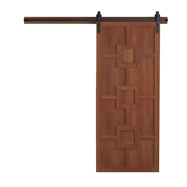 VeryCustom 36 in. x 84 in. Mod Squad Terrace Wood Sliding Barn Door with Hardware Kit