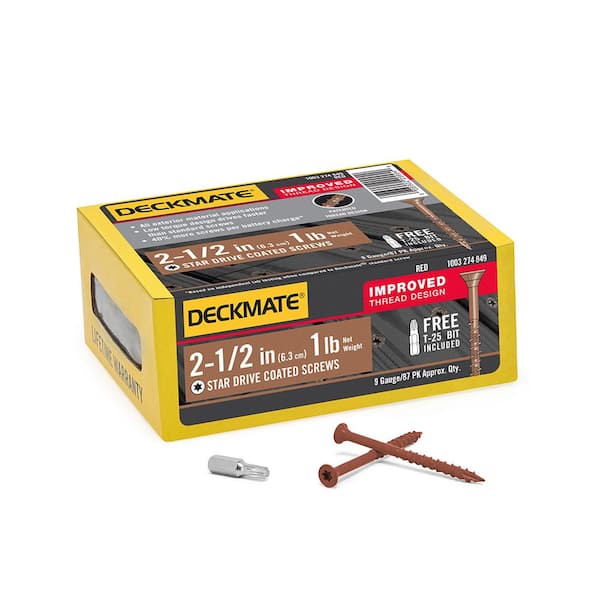 #9 x 2-1/2 in. Red Star Flat-Head Wood Deck Screw (1 lb.-Pack)