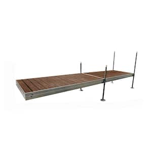 16 ft. Straight Aluminum Frame with Brown Composite Decking Complete Dock Package