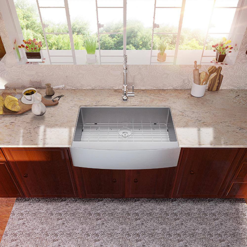 30'' Brushed Nickel Stainless Steel Farmhouse Kitchen Sink