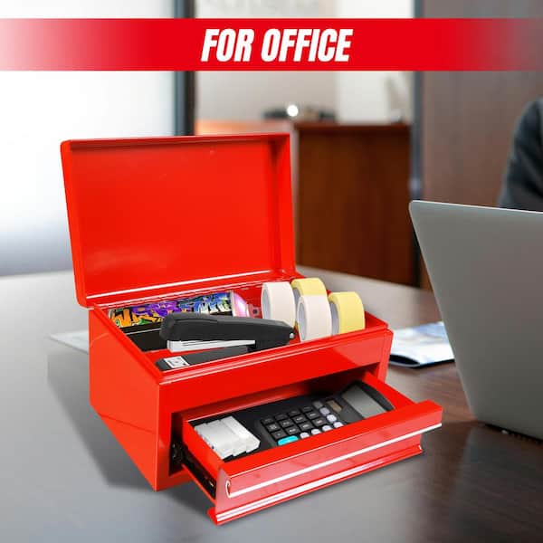 Torin 10 in. Mini Portable Steel Tool Box with Drawer for Home