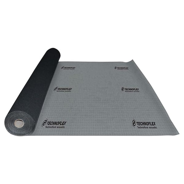 Technoflex TechnoFloor Acoustic 100 sq. ft. 48 in. x 25 ft. x 0.08 in. Recycled Rubber Underlayment for All Types of Flooring