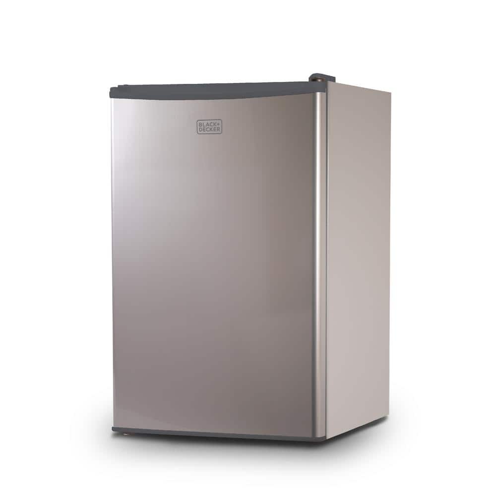 BLACK+DECKER 4.3 cu. ft. Mini Refrigerator With Freezer in Stainless Steel Look, Silver