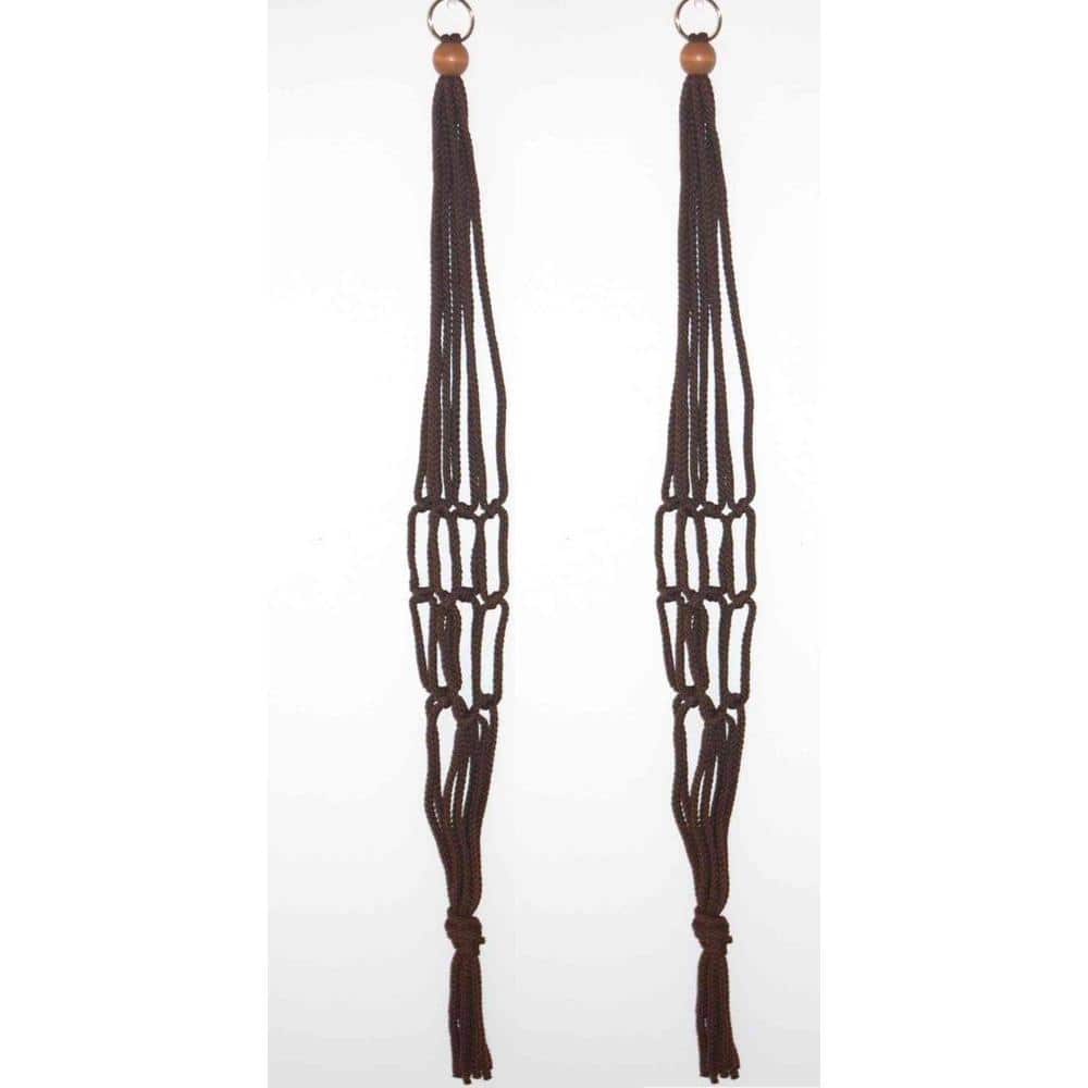 Primitive Planters 36 in. Polypropylene Brown Macrame Plant Hangers (2Pack) 2626 The Home Depot