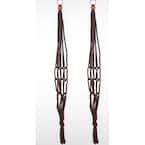 36 in. Polypropylene Brown Macrame Plant Hangers (2-Pack)
