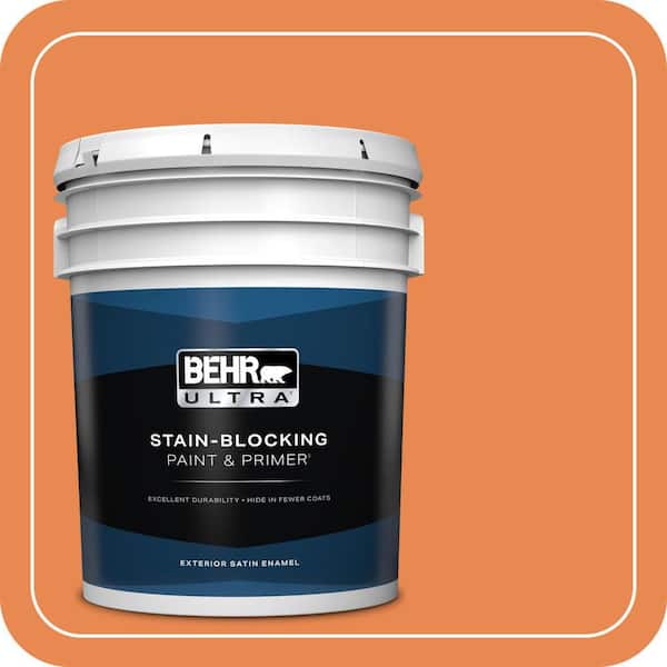 BEHR ULTRA 5 gal. #P210-6 Mandarin Satin Enamel Exterior Paint & Primer