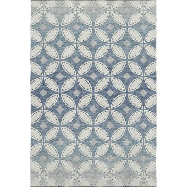 Mayfield Premium Machine Washable Abstract AMF2423 Ivory 10 ft. x 14 ft. Area Rug
