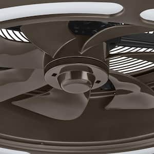 Brette III 23 in. Integrated LED Indoor/Outdoor Espresso Bronze Ceiling Fan with Light and Remote Control