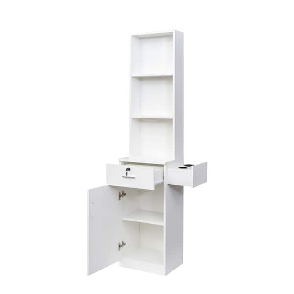 COWLOWN 15.67 in. W x 12.28 in. D x 70.87 in. H Bathroom White Linen Cabinet