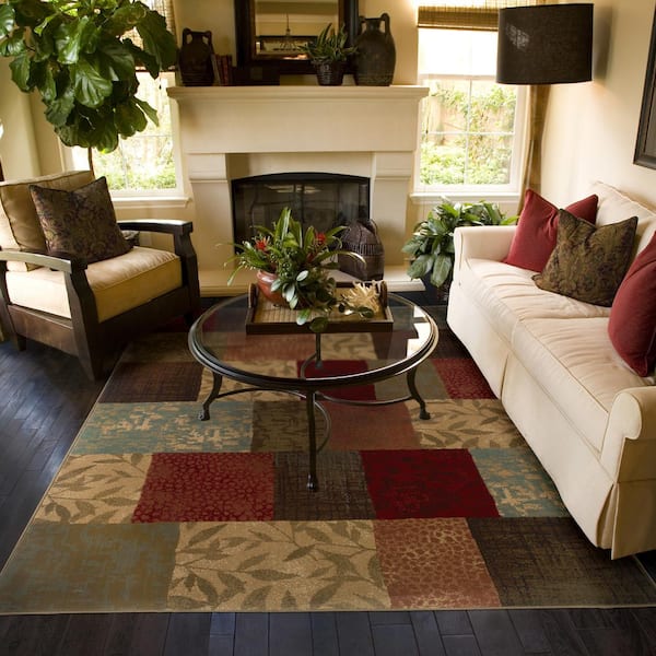 Hickory Green/Red 2 ft. x 8 ft. Geometric Runner Rug
