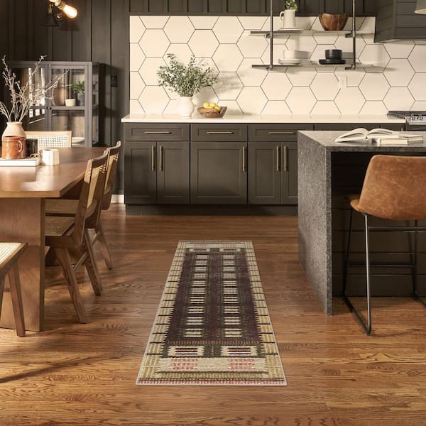 Nordic Rust 2 ft. x 6 ft. Linear Contemporary Runner Area Rug