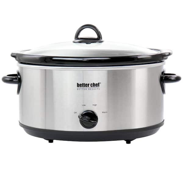 Better Chef 6 Qt Oval Slow Cooker With Removable Stoneware Crock In