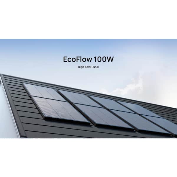 EcoFlow 2 Piece 100-Watt Monocrystalline Silicon Rigid Solar Panel