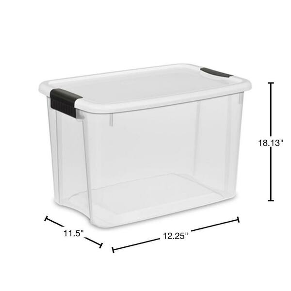 Sterilite 6 qt Plastic Storage Container Tote (12 Pack) with Velcro Coins