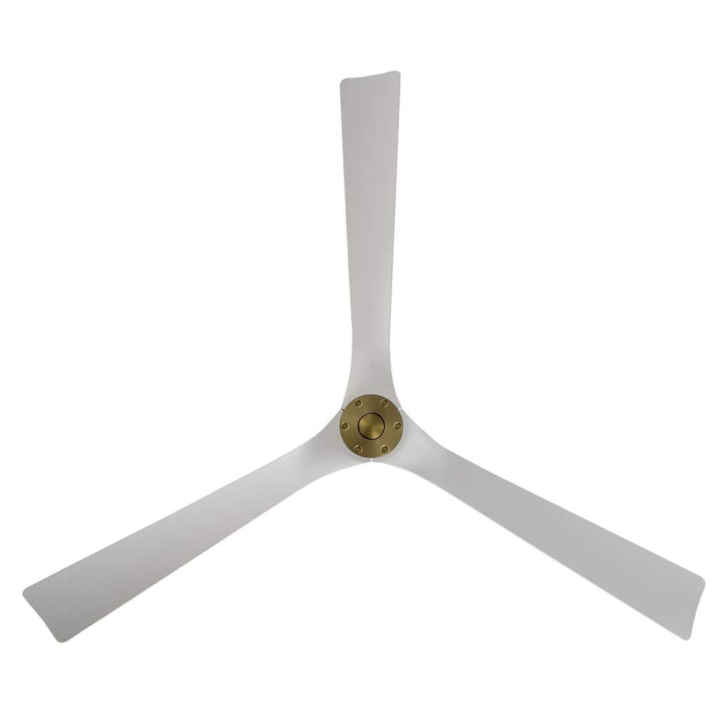 70'' Soft Brass Matte White Smart Ceiling Fan with Remote