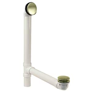 Illusionary Overflow 12 in. x 4 in. Sch 40 PVC Bath Waste and Overflow with Tip-Toe Bath Drain, Polished Brass