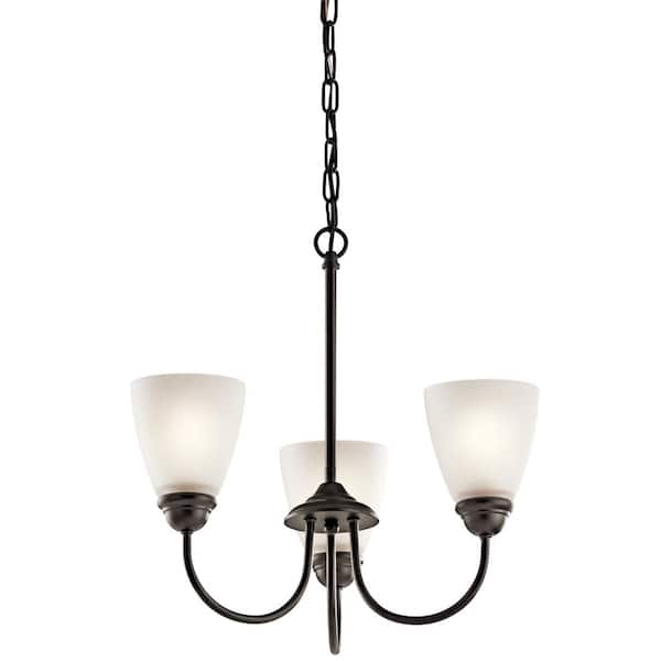 Reviews For Kichler Jolie 3 Light Olde Bronze Transitional Dining Room Mini Chandelier With White Etched Glass Shade Pg 1 The Home Depot Reviews For Kichler Jolie 3 Light Olde, Home Depot Mini Chandelier Shades