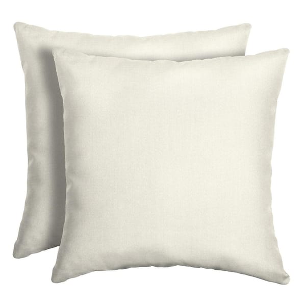 Arden Selections 16 X 16 Sand Canvas Texture Square Outdoor Throw Pillow 2 Pack Ah0y554b D9z2 The Home Depot