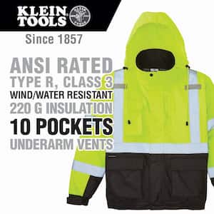 Terra 116505BKM High-Visibility Quilted And Lined Reflective Safety Freezer Jacket Medium BBH Black